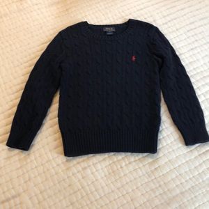 Polo Crewneck Cableknit Sweater